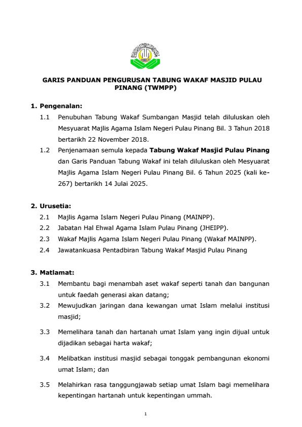 GARIS PANDUAN PENGURUSAN TABUNG WAKAF MASJID PULAU PINANG conv 0